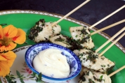 Herb Grilled Chicken Skewers with Aioli