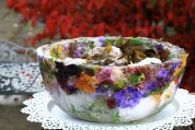 West of Ireland Oysters served in Home-made Flower-filled Ice Bowls 